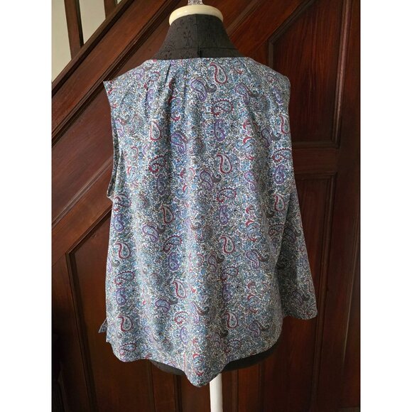 Talbots Womens 2X Paisley Sleeveless Blouse Multicolor - Picture 2 of 8